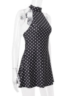 Polka Dots Neckband Backless Sweet Mini&Short Dresses