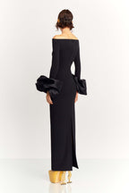Mariana Minimalist Solid Colored Lantern Sleeve Dress Chic Silhouette Collection