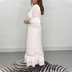 Marta Elevated Lace Dress with Ruffle Sleeves Designer Edit