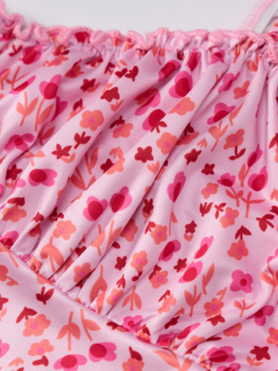 Camisoles Low-cut Floral Slim-fit Vacation And Leisure Maxi Dresses