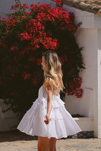Tie Shoulder Tiered Ruffle Babydoll Mini Dress
