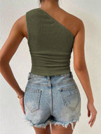 Sloping Shoulders Irregular Hem Tank Tops&Camis