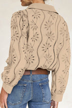 Hollow Out Puff Sleeve Blouse