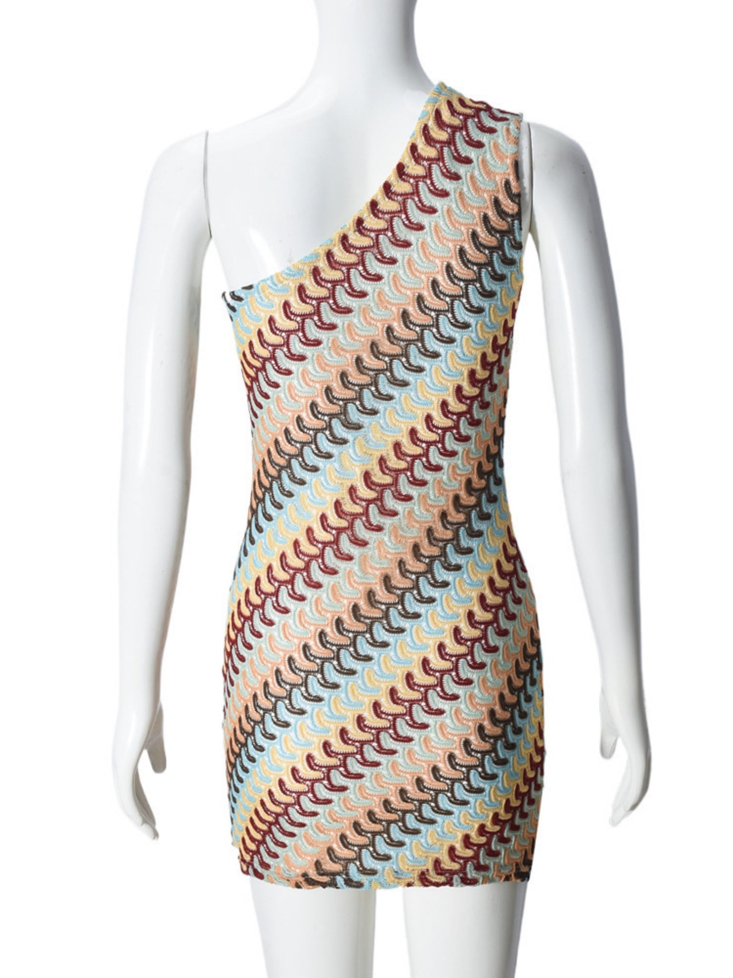 Striped Color Blocking Asymmetrical Neckline And Sleeveless Mini&Short Dresses