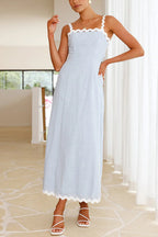 Bow Back Ric Rac Trim Maxi Cami Dress