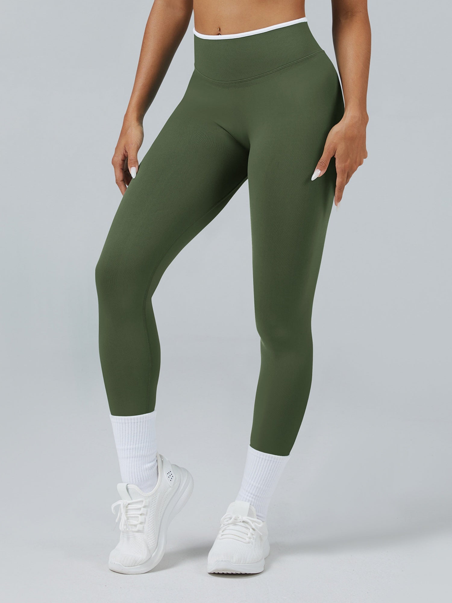 Color Matching Seamless High-waisted Hip Lift Exercise Yoga Pants