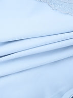 Lace-trimmed V-neck Tie-up Long Sleeves T-shirts