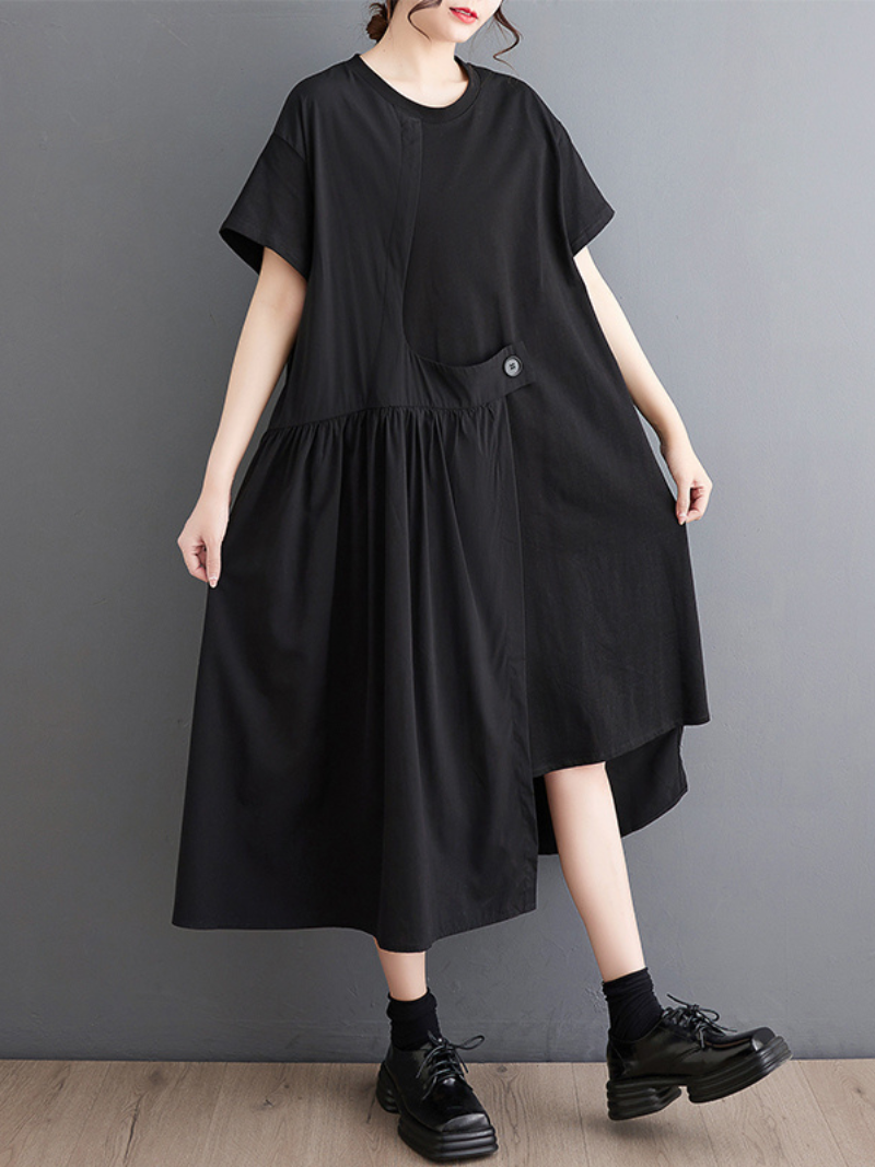 You're In My Heart Cotton Round Neck A-line Dress