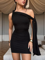 Straps Sloping Shoulders Slim Fit Hip Body Mini&Short Dresses