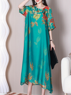 Stay Happy Round Neck A-line Dress