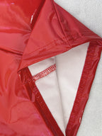 PU Leather Glossy Halter V-neck Waist-cinching And Hip-hugging Party Mini&Short Dresses