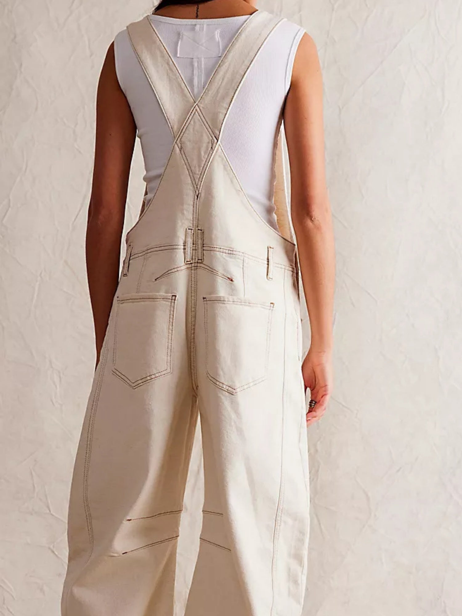 Washed Pocket Loose-fit Denim Overalls