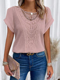 Trim Splicing Knitting Leisure T-shirts