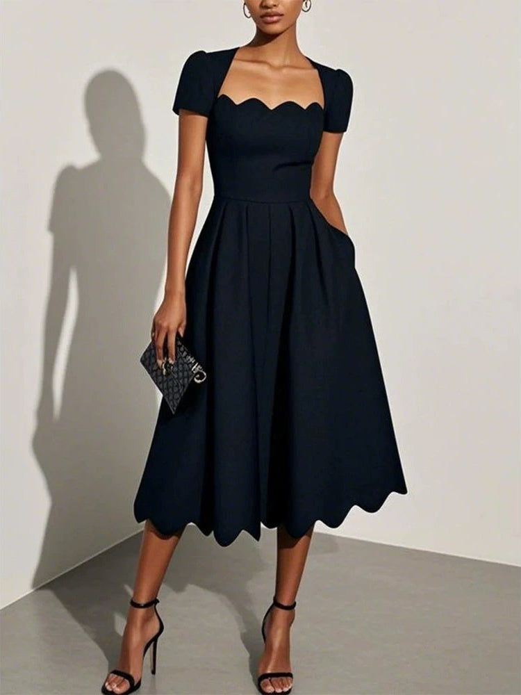 Floral Print Square Neck Midi Dress