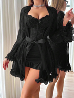 Lace Lingerie Mesh Two-piece Sleepwear Set