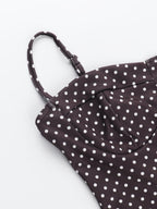 Polka Dot Print Camisole Sexy Backless A-pendulum Short Dress For Cocktail Party
