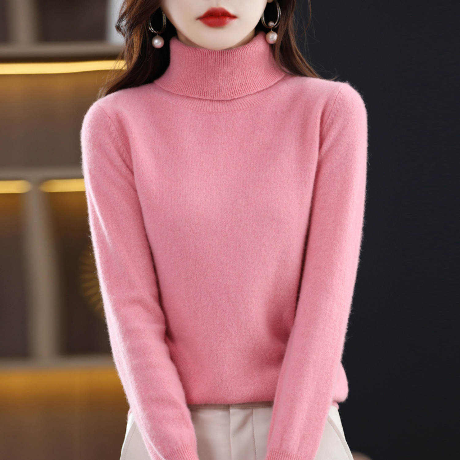 | Women’s Winter Turtleneck Knit Sweater