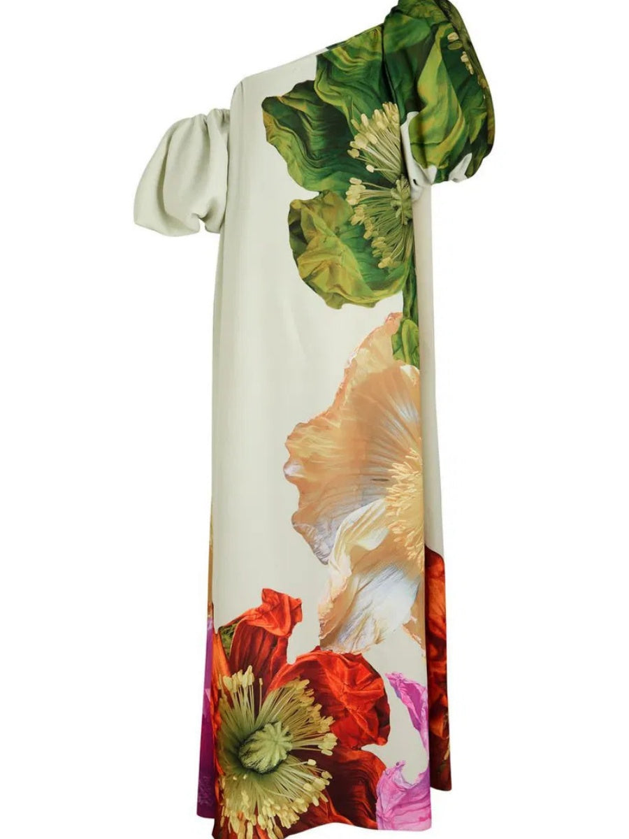 Off-shoulder Floral Print Maxi Dress For Vacation