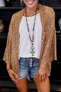 Open Front Kimono Sequin Cardigan