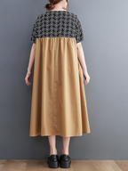 Wonder Cotton Short Slevees Smock Dress