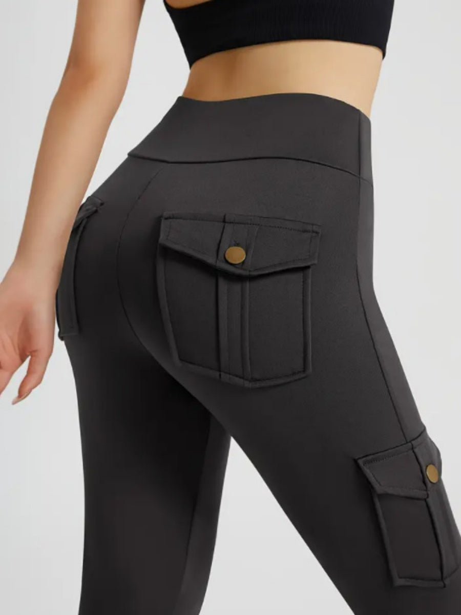 Pocket Elastic Tight-fitting Sexy Sports Pants, High-waisted And Quick-drying Pants