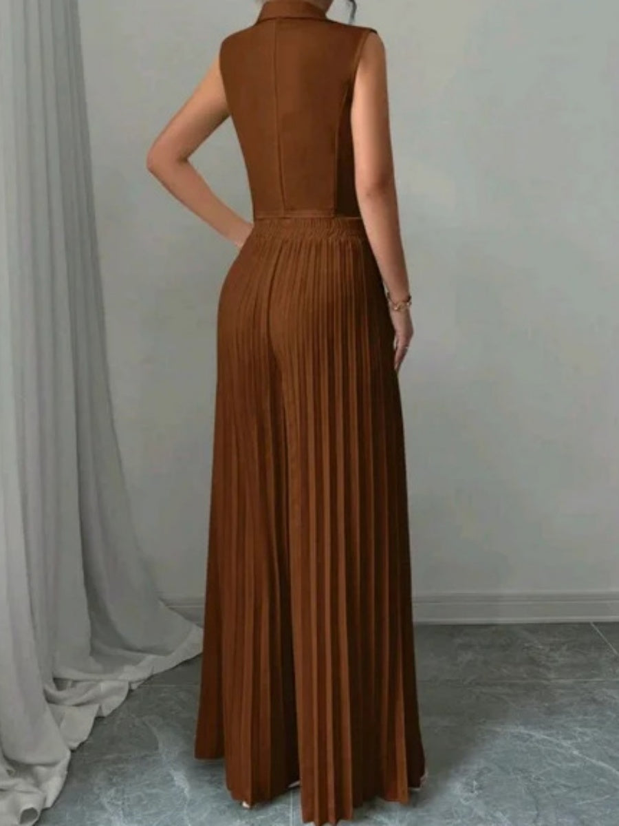 Pleated Pants Vest Grace Commuting Set 2-piece Sets
