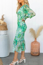 Jacinta Premium Floral Print Midi Dress Statement Occasion Edit