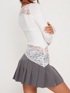 Lace Patchwork Long-sleeved T-shirt