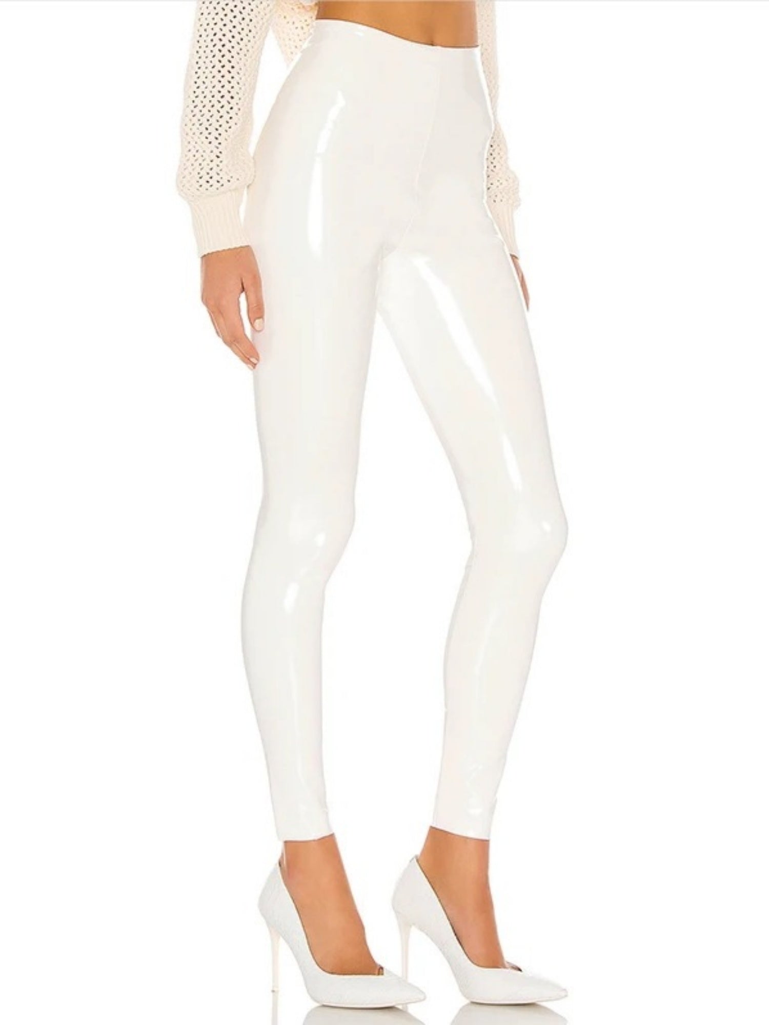 Glossy PU Leather Pencil Pants Pants