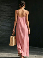 Simple Solid Color Patchwork Dress