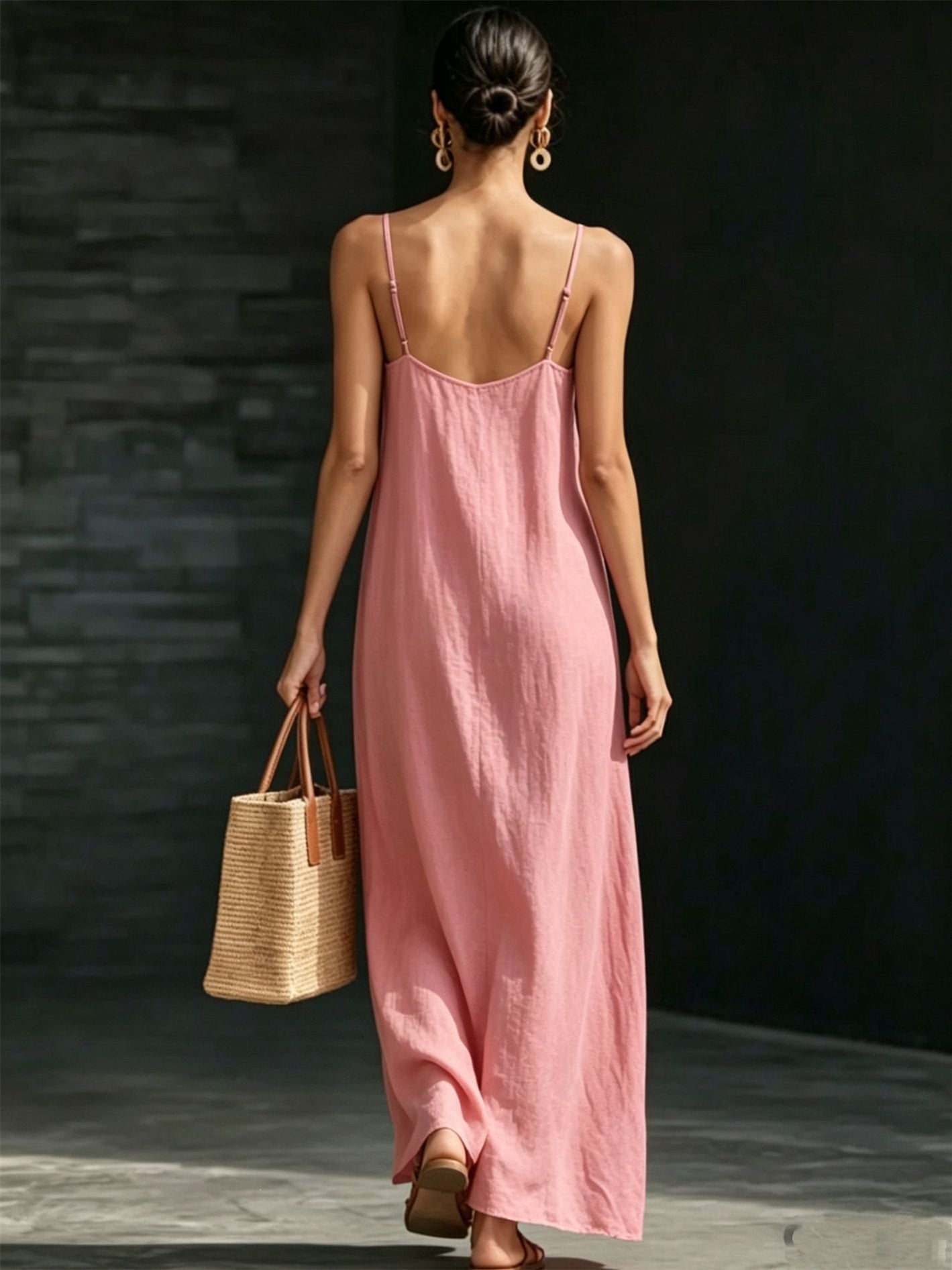 Simple Solid Color Patchwork Dress