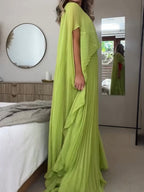 Loose-fit Cloak Style Crimp Maxi Dresses