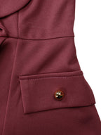 Large Lapel Three-quarter Sleeves Commuting Hip-hugging Midi Dresses