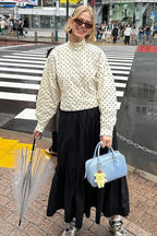 Contrast Polka Dot Casual Jacket