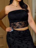 Lace Cropped Bandeau Top