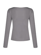 Solid V Neck Slim Long Sleeve Tee