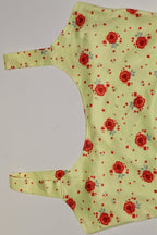 Yellow Scoop Neck Wide Strap Ditsy Floral Print Slip Maxi Dress