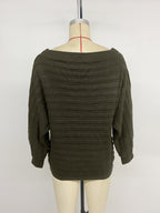 Off Shoulder Loose Fit Long Sleeve Knitted Sweater Top For Women 2026