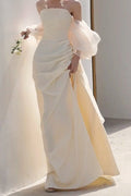 Strapless Satin Mermaid Slim Fit Prom Dress