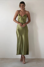 Satin Backless Tie Dress