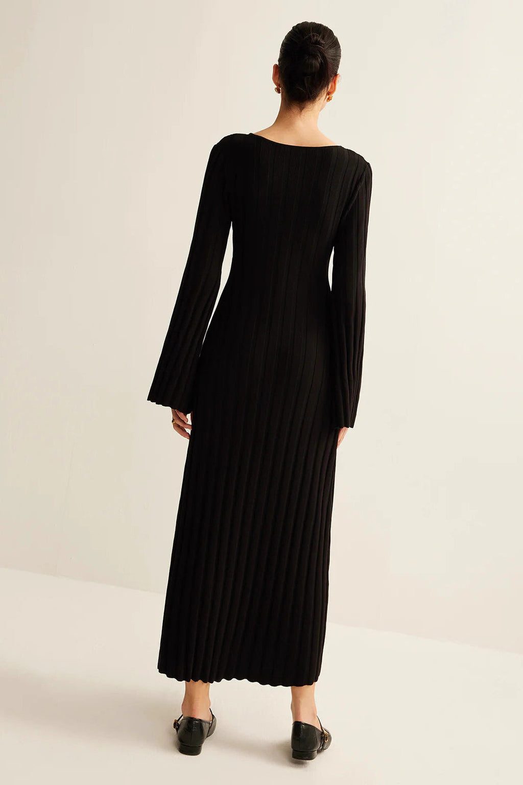 V Neck Button Front Sweater Dress