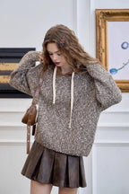 Color Block Hooded Relaxed Sweater