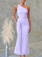 One-Shoulder Cutout Bodycon Maxi Dress