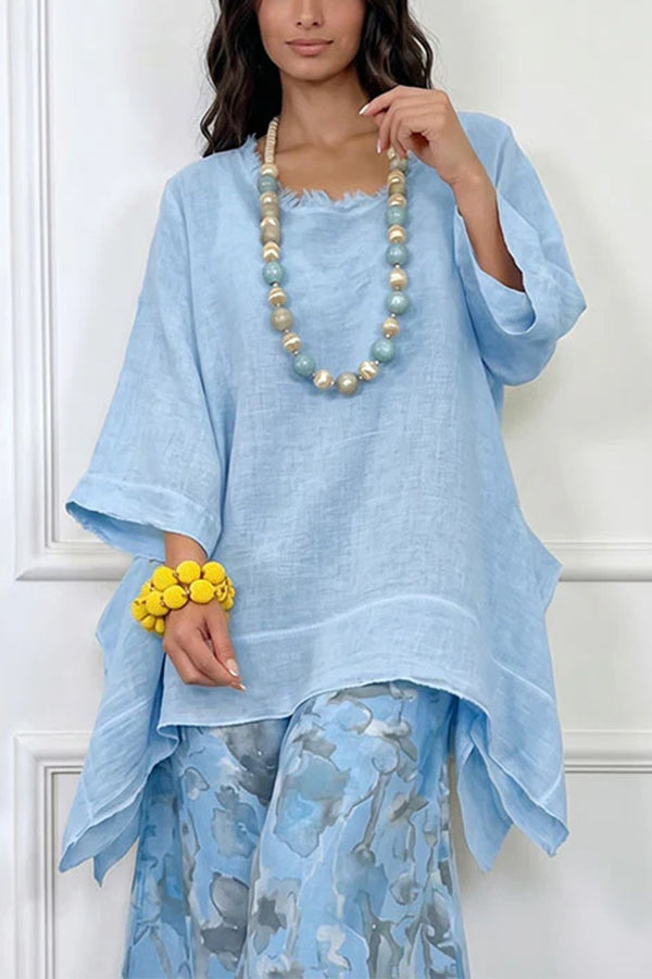 Sienna Asymmetric Linen-Look Resort Set in Sunshine Yellow