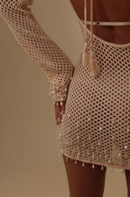 Crew Neck Breathable Long Sleeve Fitted Knit Sweater Dress