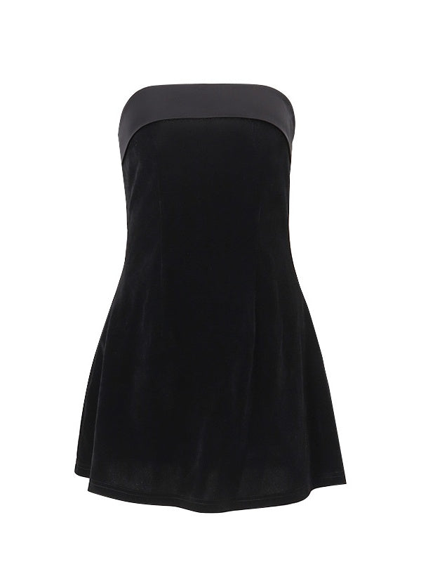 Tube Top Velvet Mini Dresses