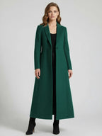Women's Coat Warm Winter A-line Lapel Full Length Maxi Woolen Coat 2026