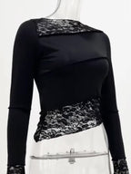 Paneled Long Sleeve Mesh Tee
