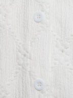 Lace Detail Ruffle Sleeve Button Up Shirt