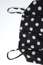 Black Square Neck Spaghetti Strap Contrast Polka Dot Slit Maxi Dress